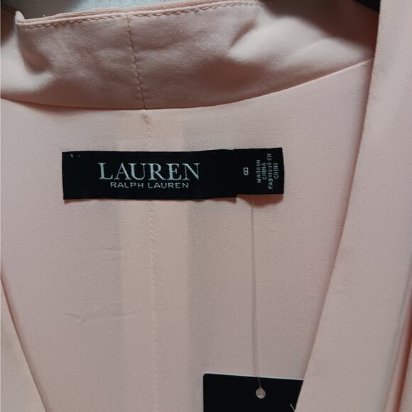 Lauren Ralph Lauren Womens size 8 Pale Pink Dress Long Length Blouson Belted - Picture 6 of 16